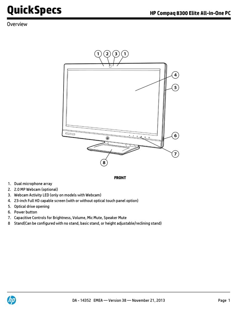 HP Compaq Elite 8300 All-in-One Installation guide