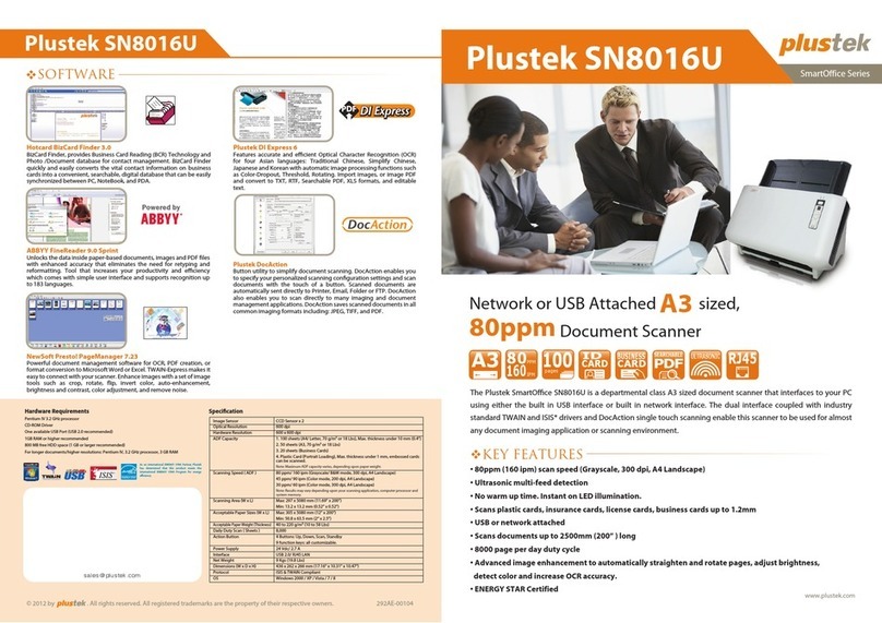 Plustek SmartOffice SN8016U quick guide