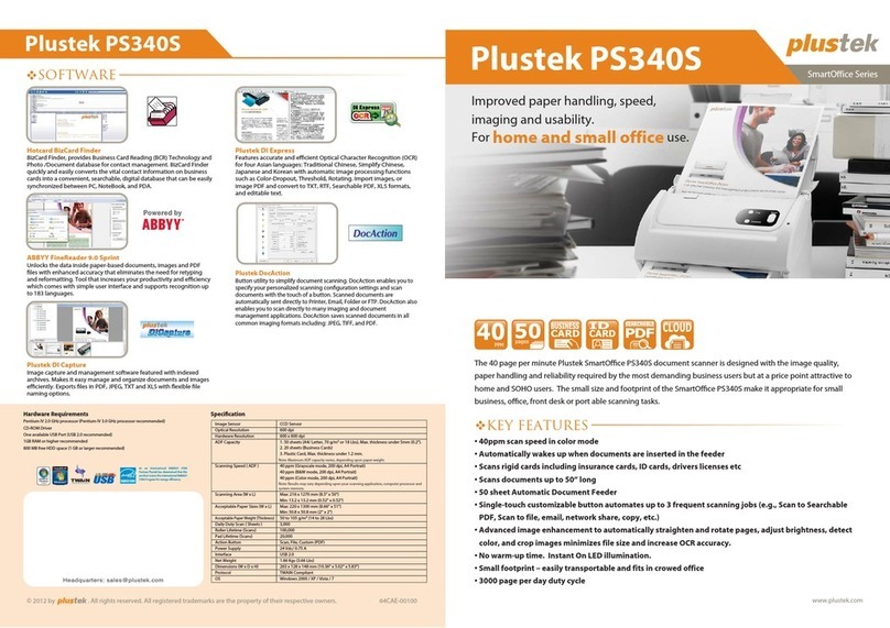 Plustek SmartOffice PS340S quick guide