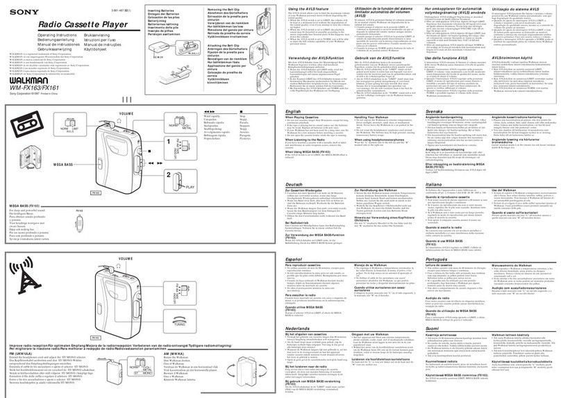 Sony Walkman WM-FX161 User manual