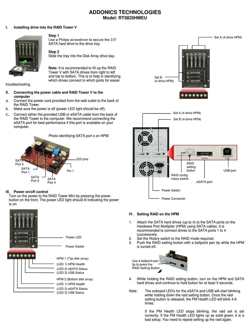 Addonics Technologies RT5835HMEU Assembly Instructions Addonics Technologies RT5835HMEU Assembly Instructions