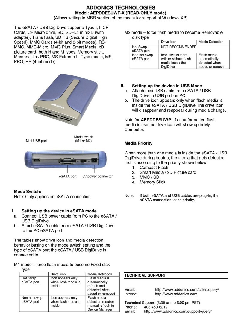 Addonics Technologies AEPDDESUWP-X specification