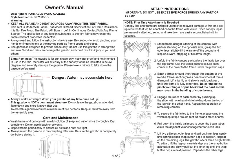 Pacific Casual 5JGZ7152-DB owner's manual