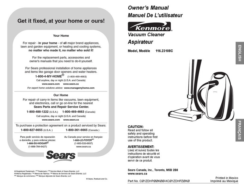 Kenmore 116.23108C owner's manual