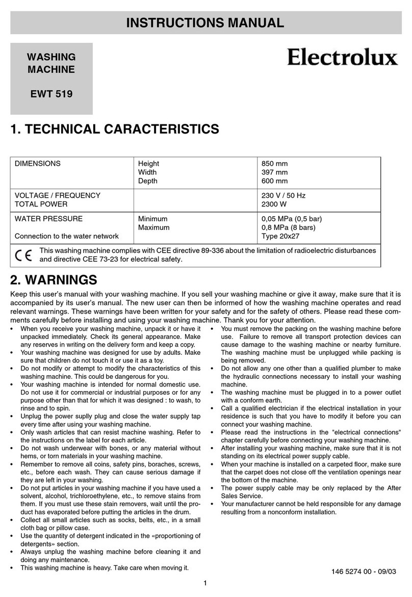 Electrolux EWT519 instruction manual