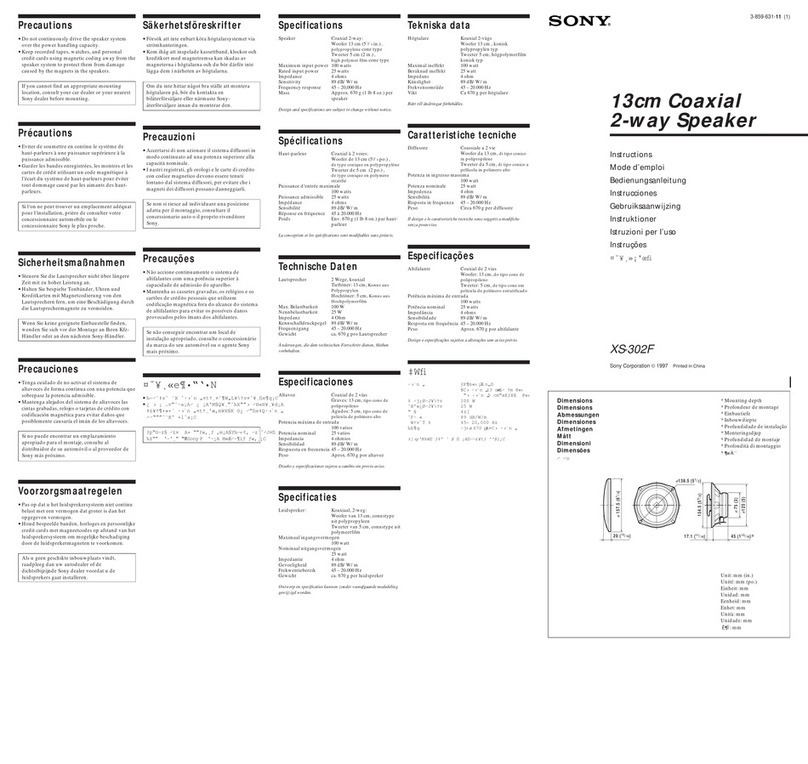 Sony XS-302F instructions