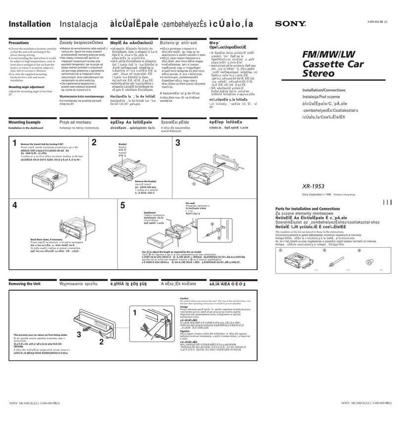 Sony XR-1953 Product guide