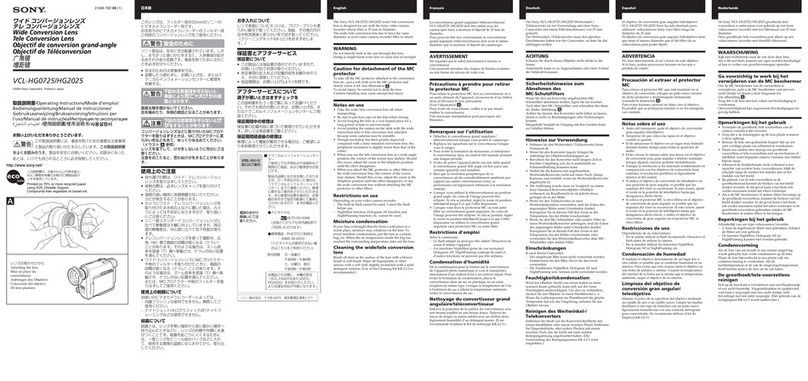 Sony VCL-HG0725 operating instructions