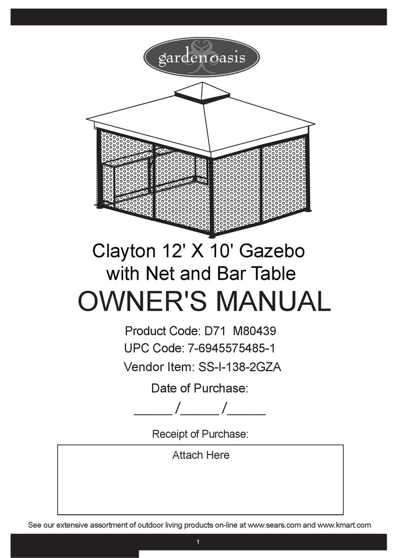 Garden Oasis Clayton 12' X 10' User manual Garden Oasis Clayton 12' X 10' User manual
