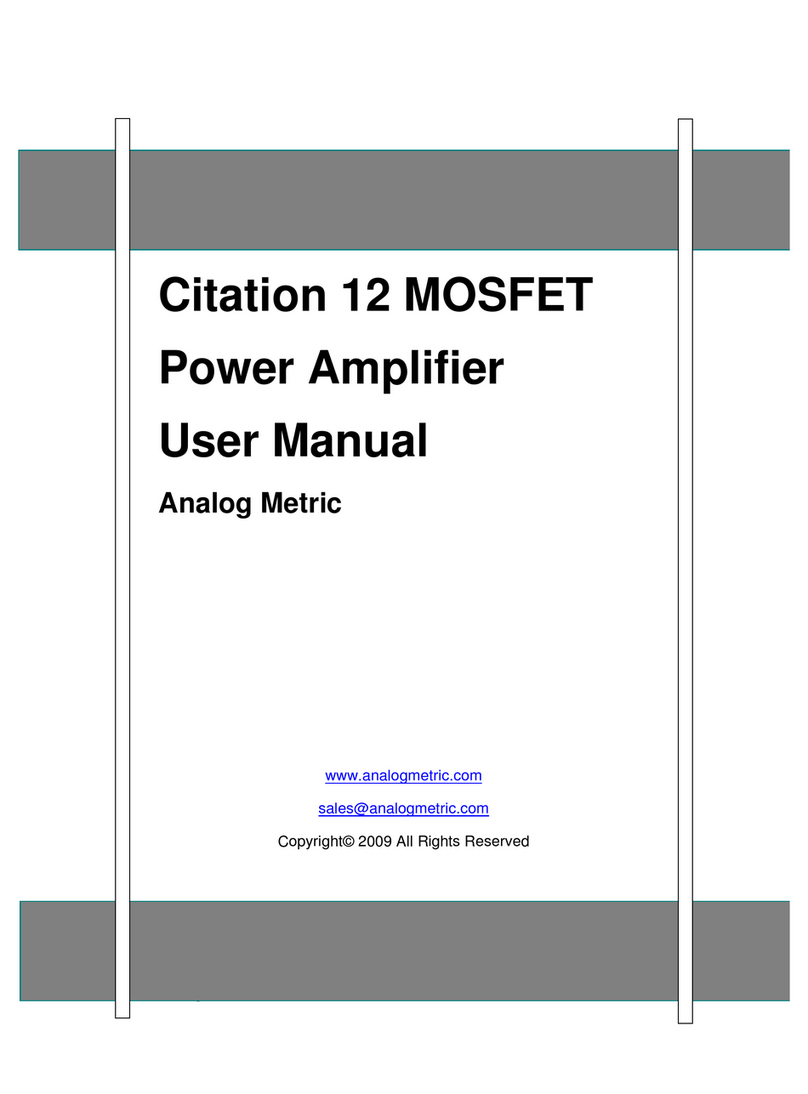 Analog Metric Citation 12 MOSFET user manual