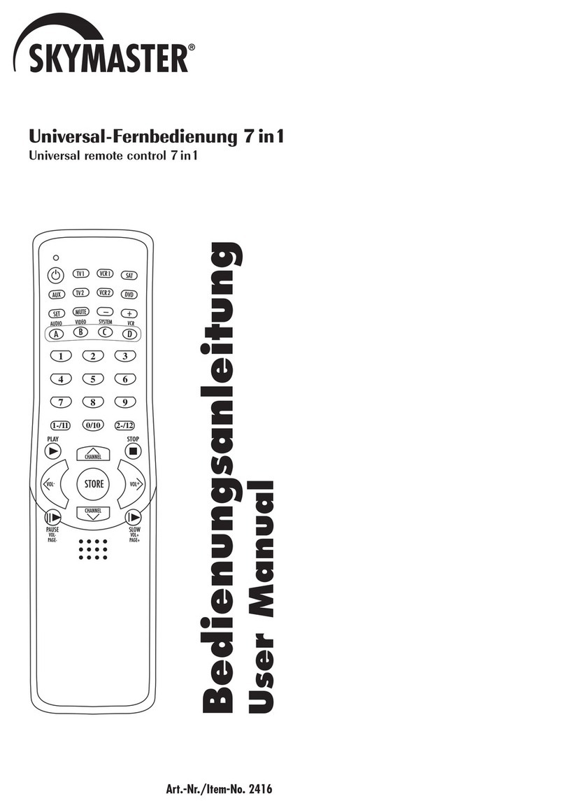 Sky Master Universal Remote Control user manual