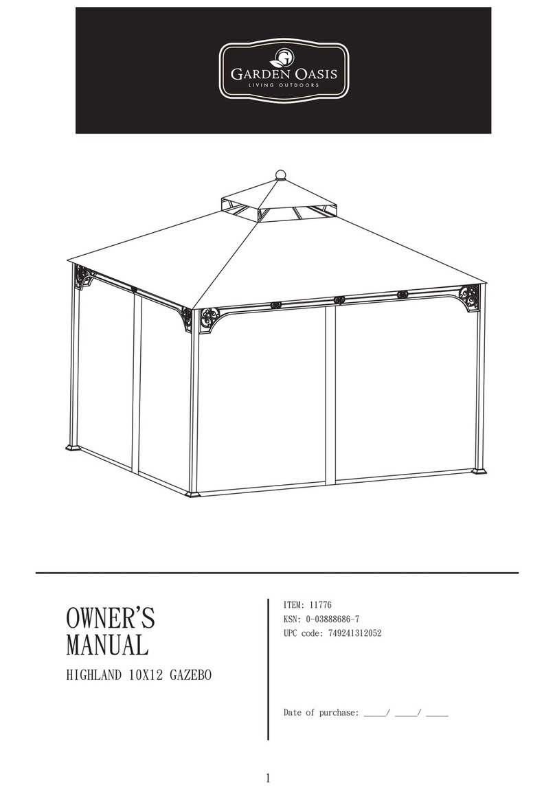 Garden Oasis HIGHLAND 10X12 GAZEBO owner's manual Garden Oasis HIGHLAND 10X12 GAZEBO owner's manual