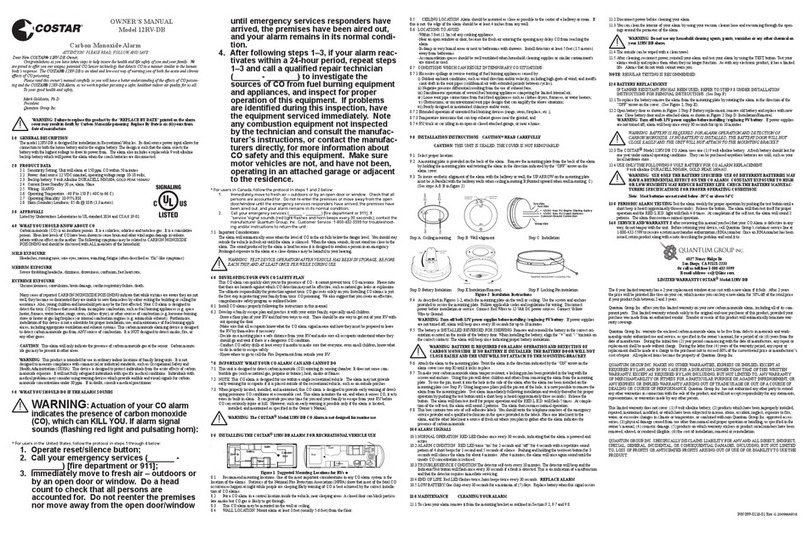 Costar 12RV-DB owner's manual
