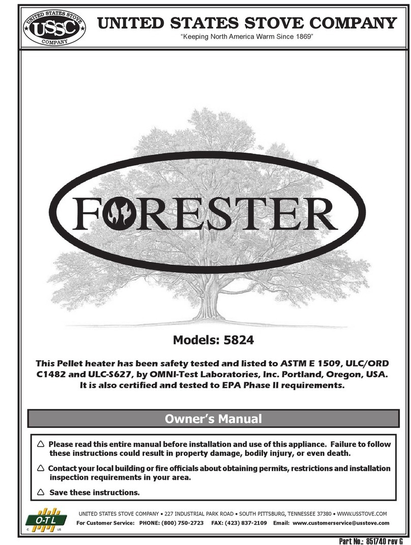 United States Stove Company Forester 5824 owner's manual
