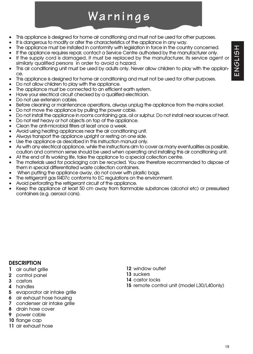 DeLonghi Pinguino PAC L10 instruction manual