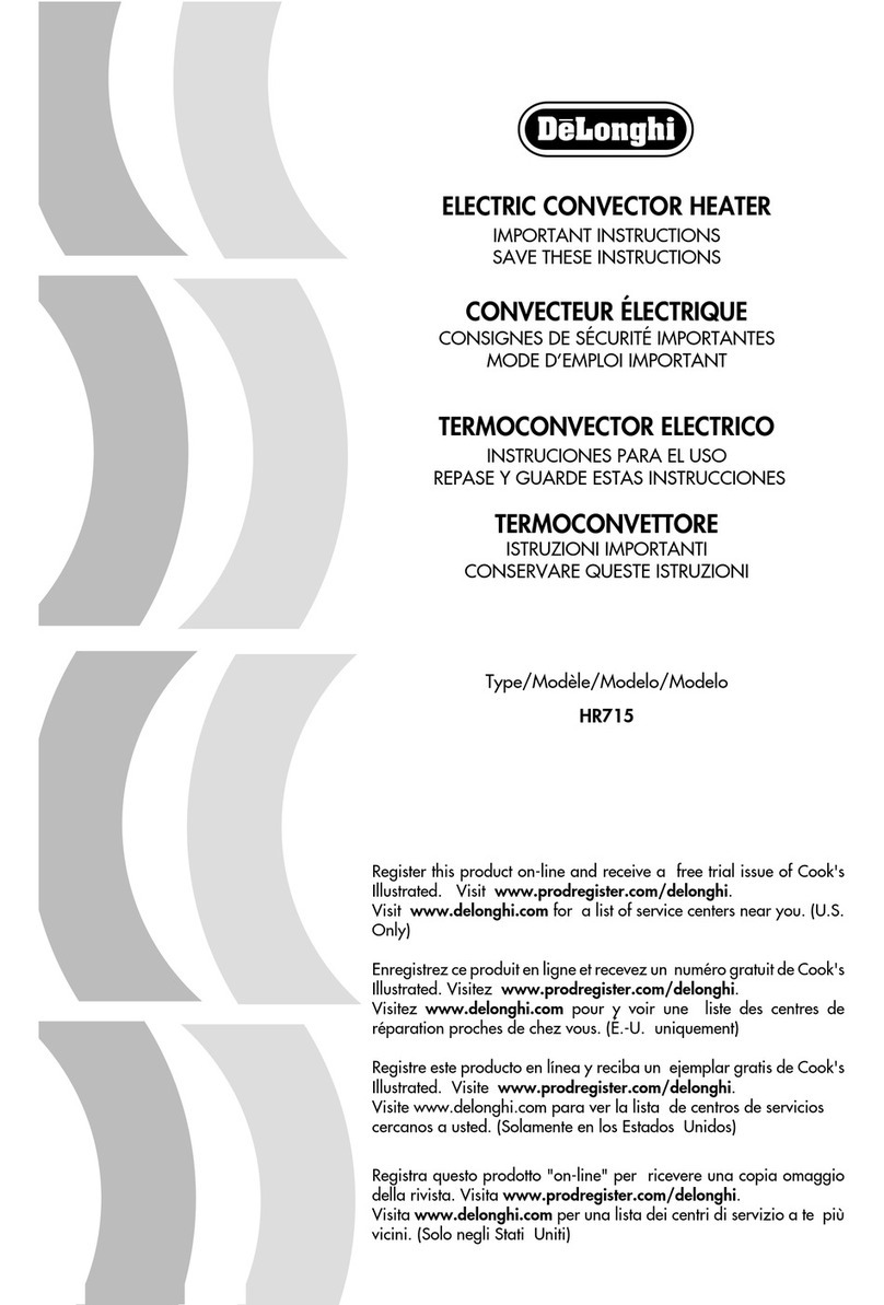 DeLonghi HR715 Installation instructions manual