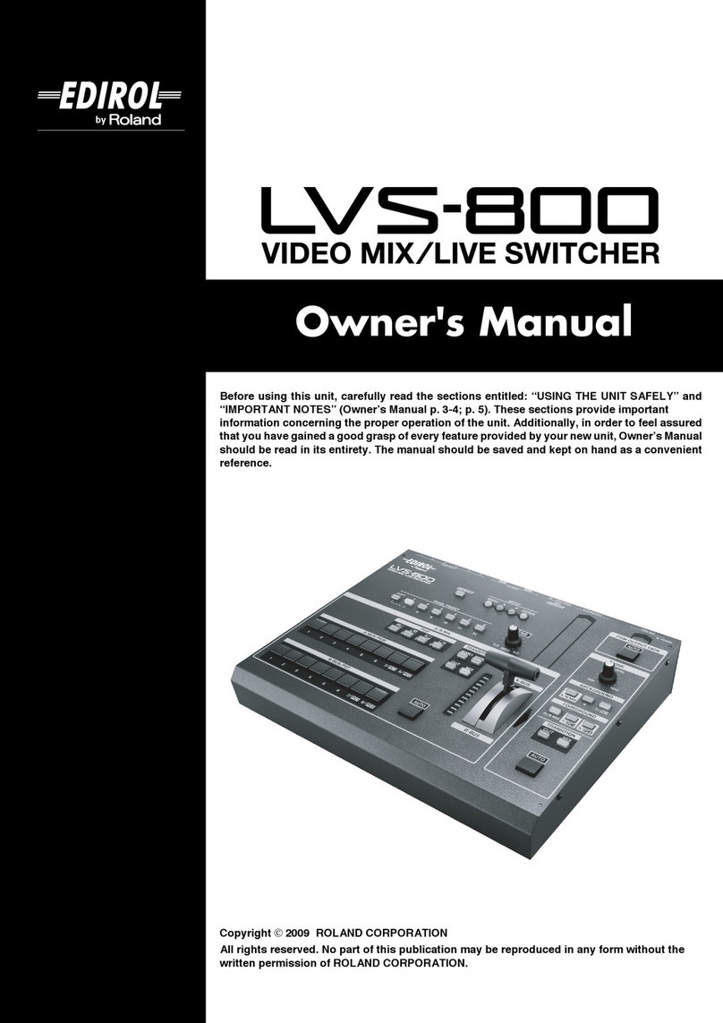 Edirol V-Link LVS-800 User manual Edirol V-Link LVS-800 User manual