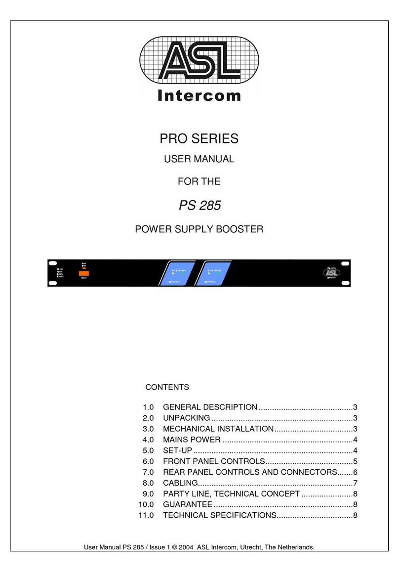 ASL INTERCOM PS 285 user manual