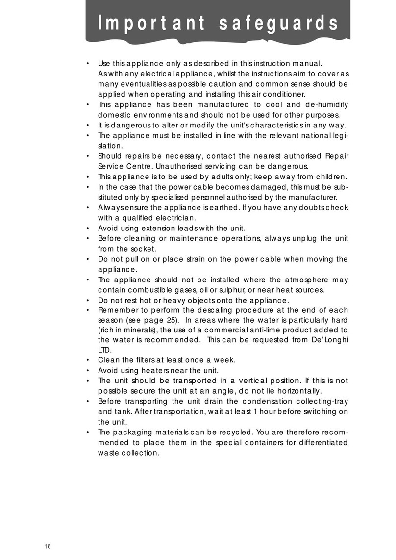DeLonghi Pinguino PAC60 User manual