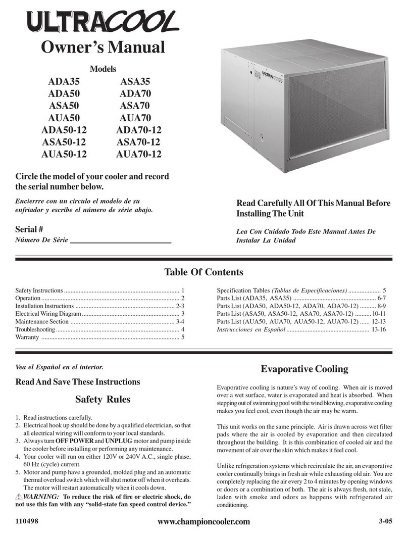 UltraCOOL ADA35 owner's manual