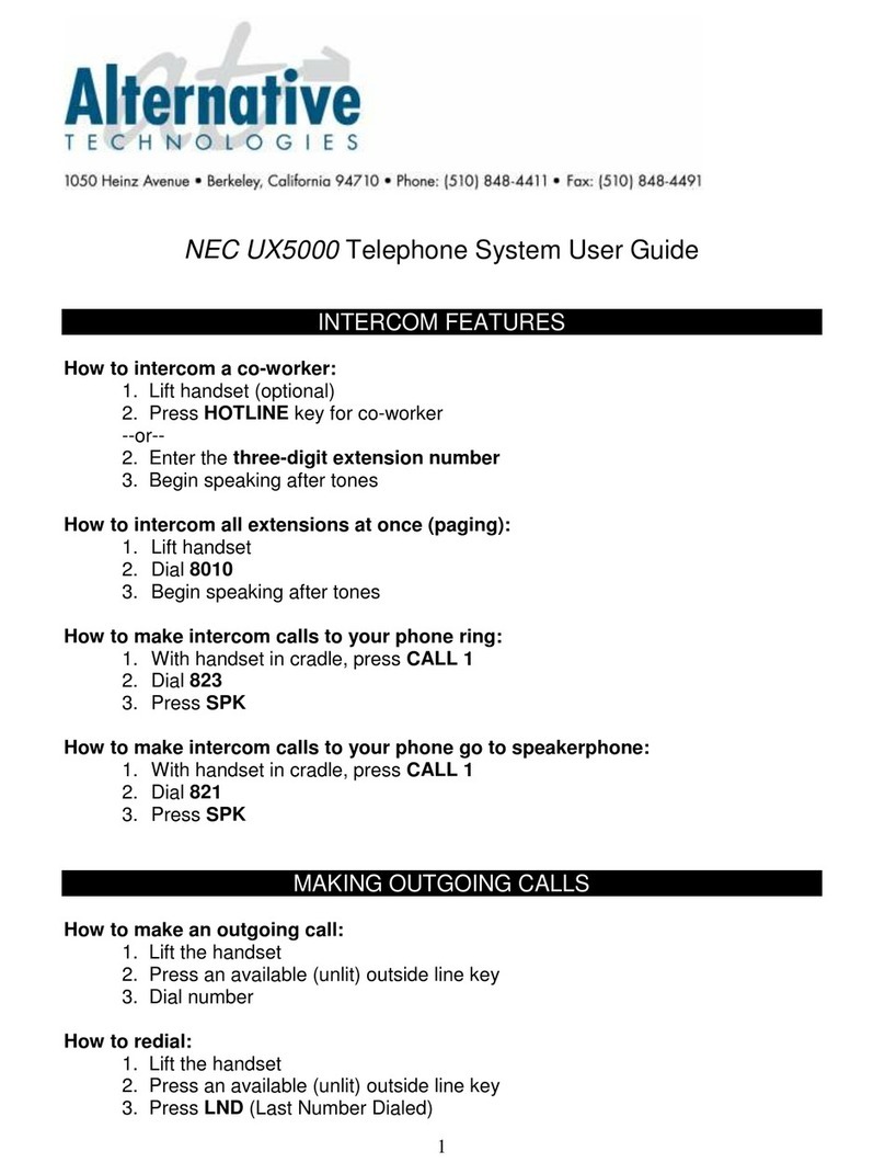 NEC UX5000 User manual
