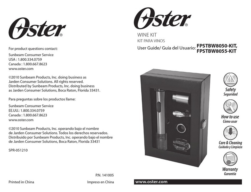 Oster FPSTBW8050-KIT User manual
