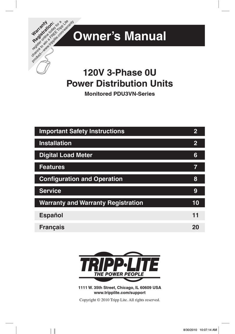 Tripp Lite PDU3VN10L2120LV User manual