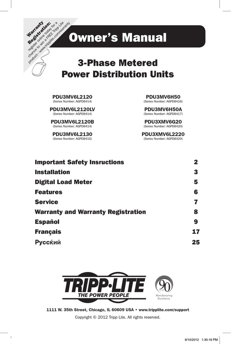 Tripp Lite PDU3MV6L2120B owner's manual