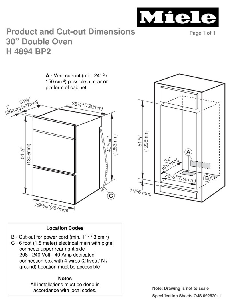 Miele H 4894 BP2 Operating and Product dimensions