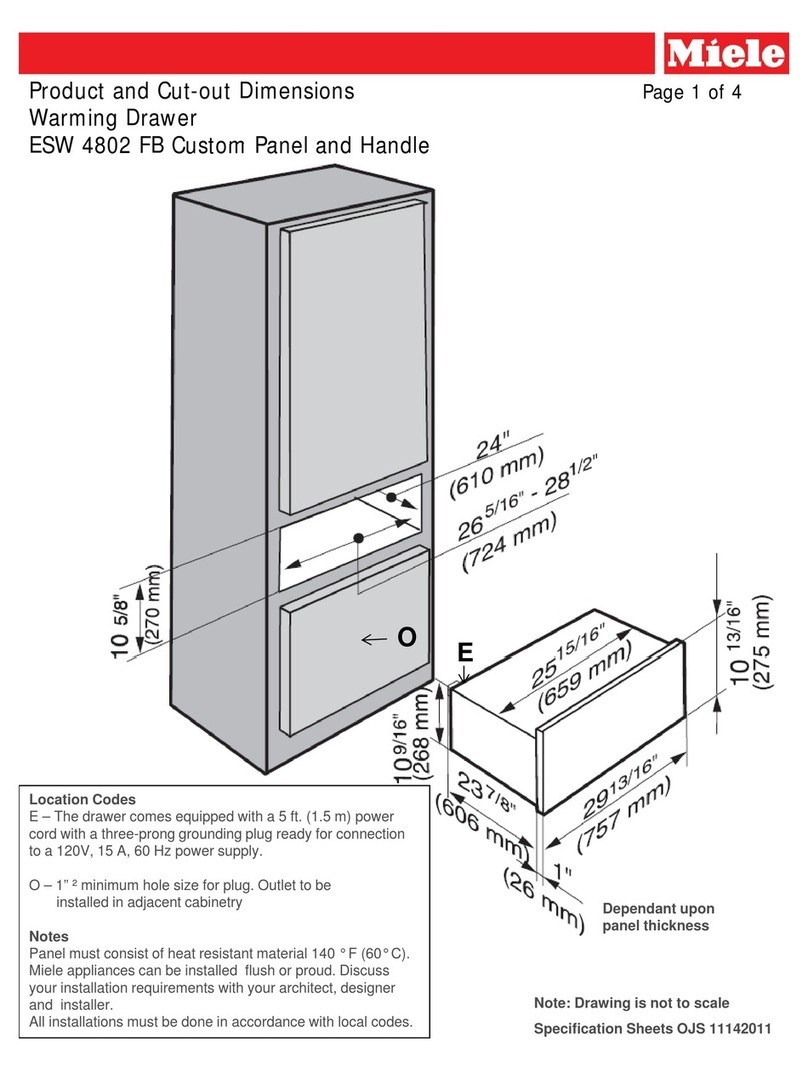 Miele ESW 4802 FB Dimension Guide