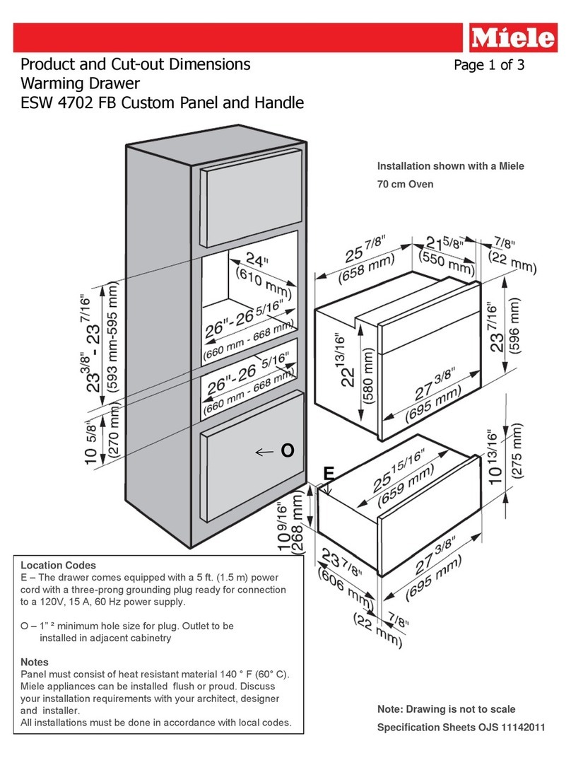 Miele ESW 4702 FB Dimension Guide