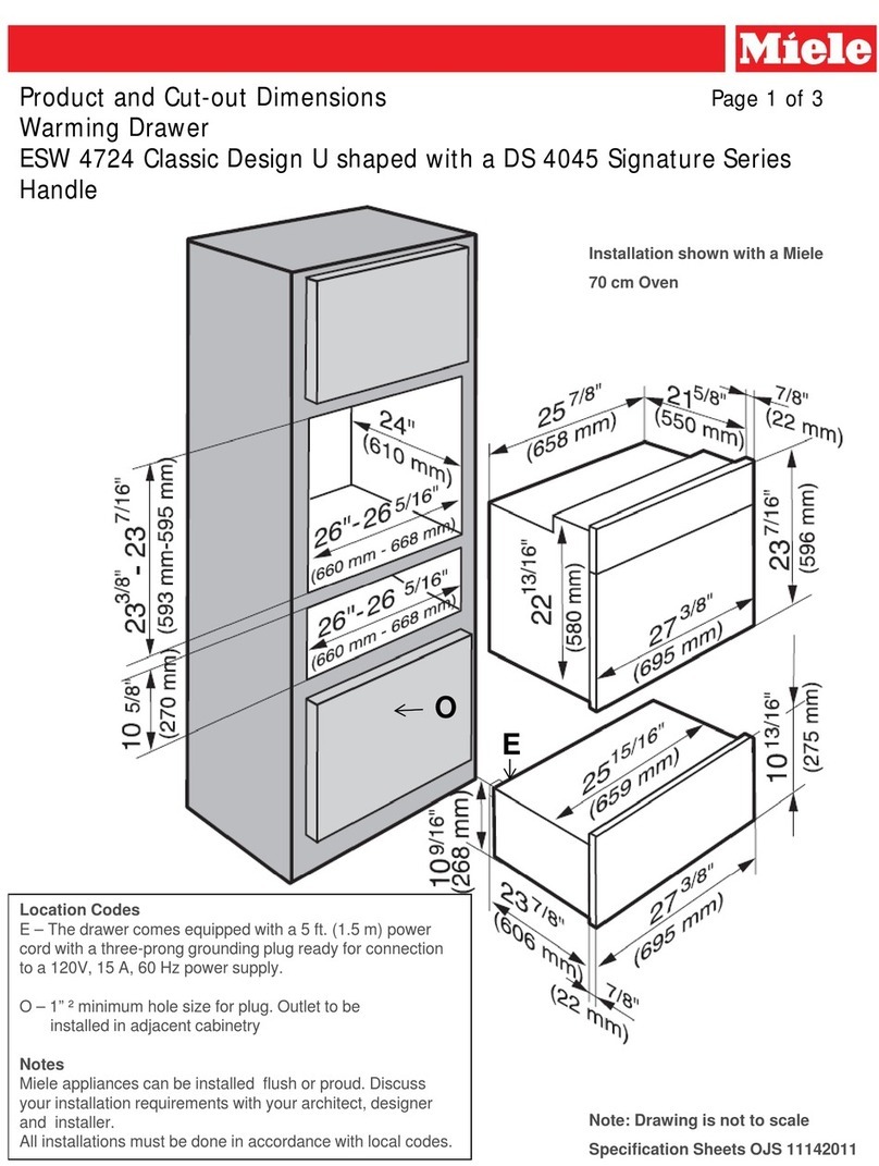 Miele ESW 4724 Dimension Guide