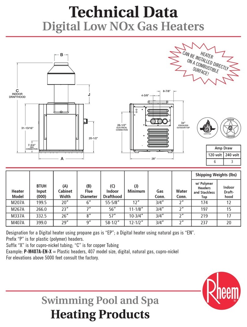 Rheem P-M207 Technical data