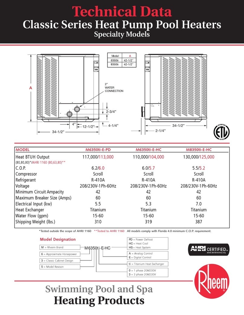 Rheem M6350tiHC Instruction manual