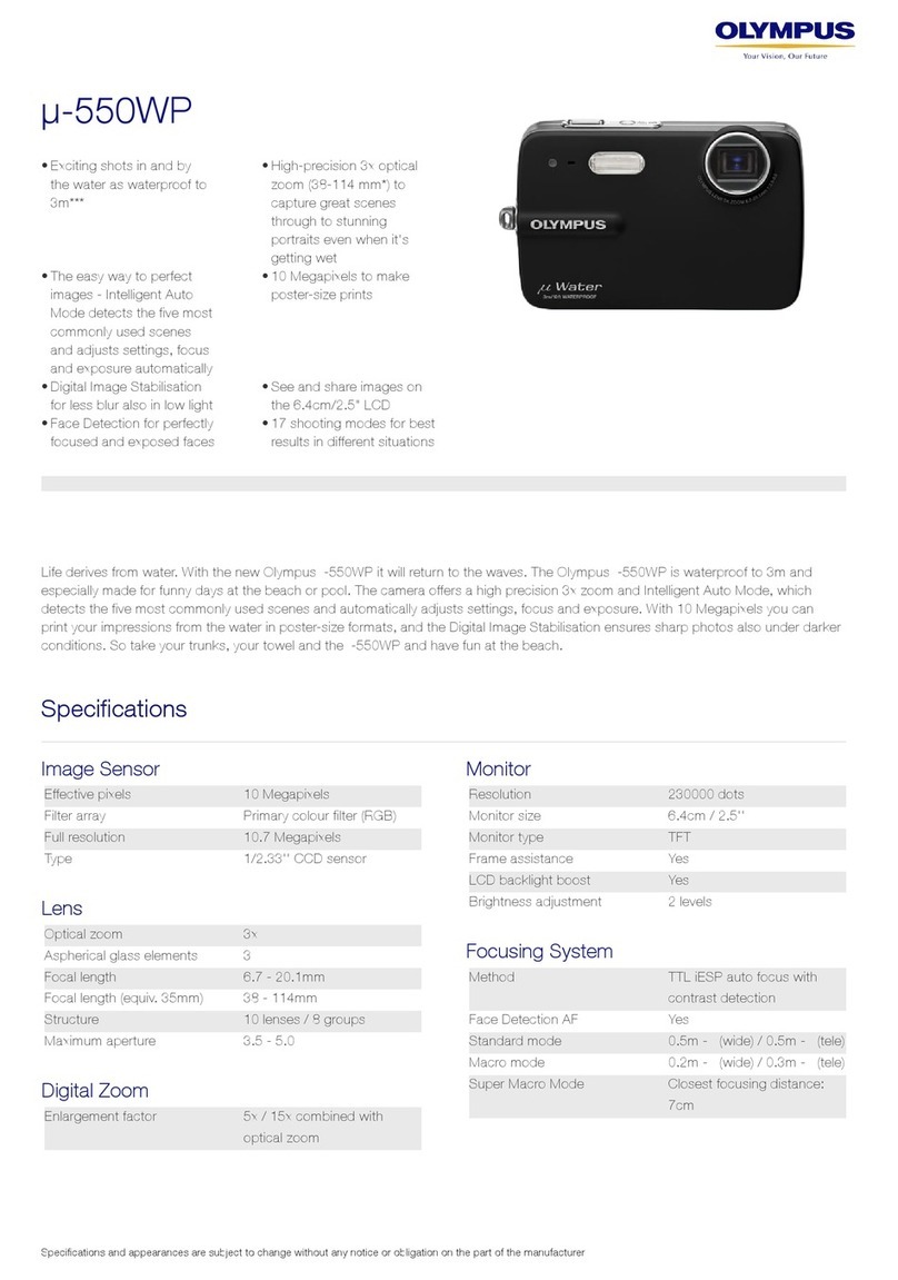 Olympus 550WP - Stylus Digital Camera Specifications Olympus 550WP - Stylus Digital Camera Specifications