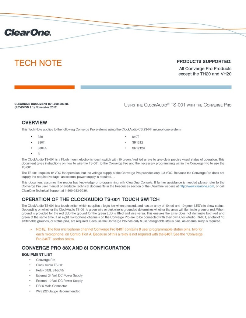 Clear One CLOCKAUDIO TS-001 Tech note