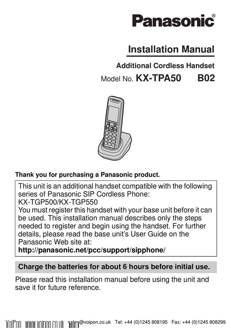 Panasonic KX-TPA50 B02 installation manual