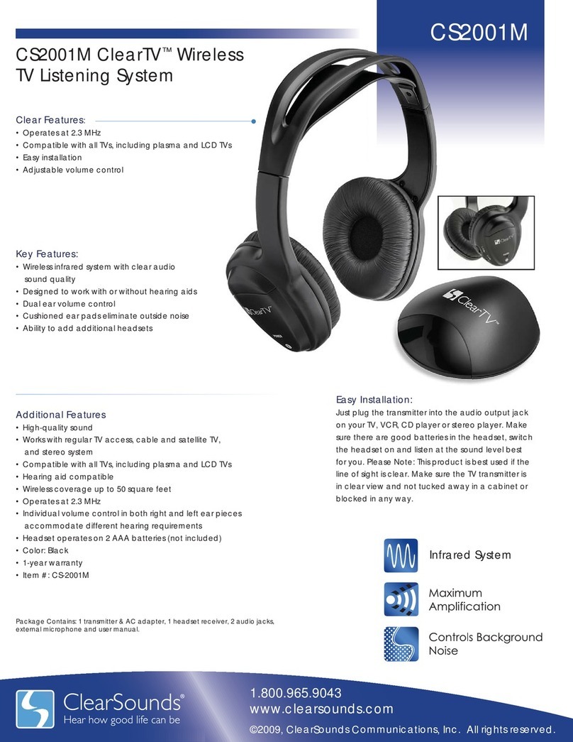 ClearSounds ClearTV CS2001M Owner's manual