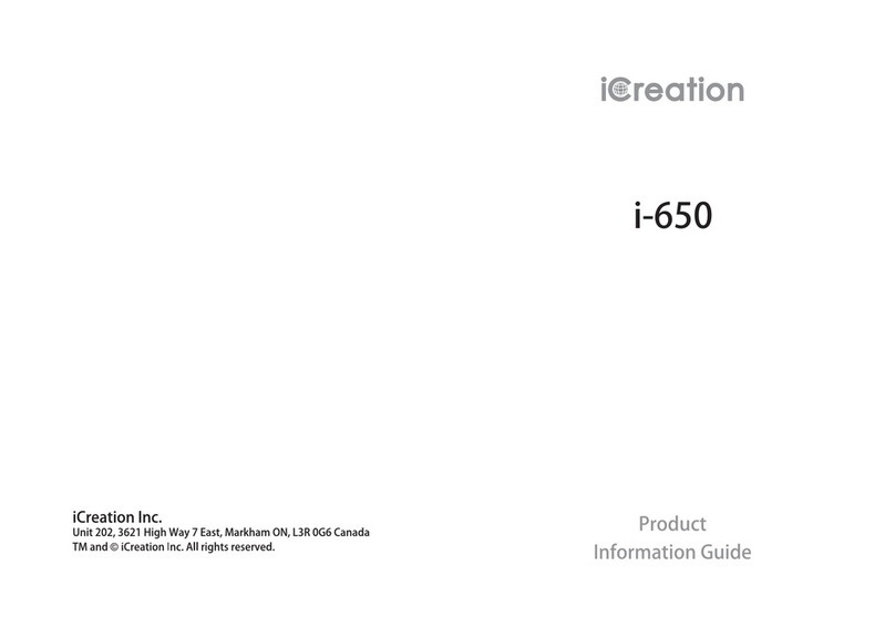iCreation i-650 Installation and operation manual