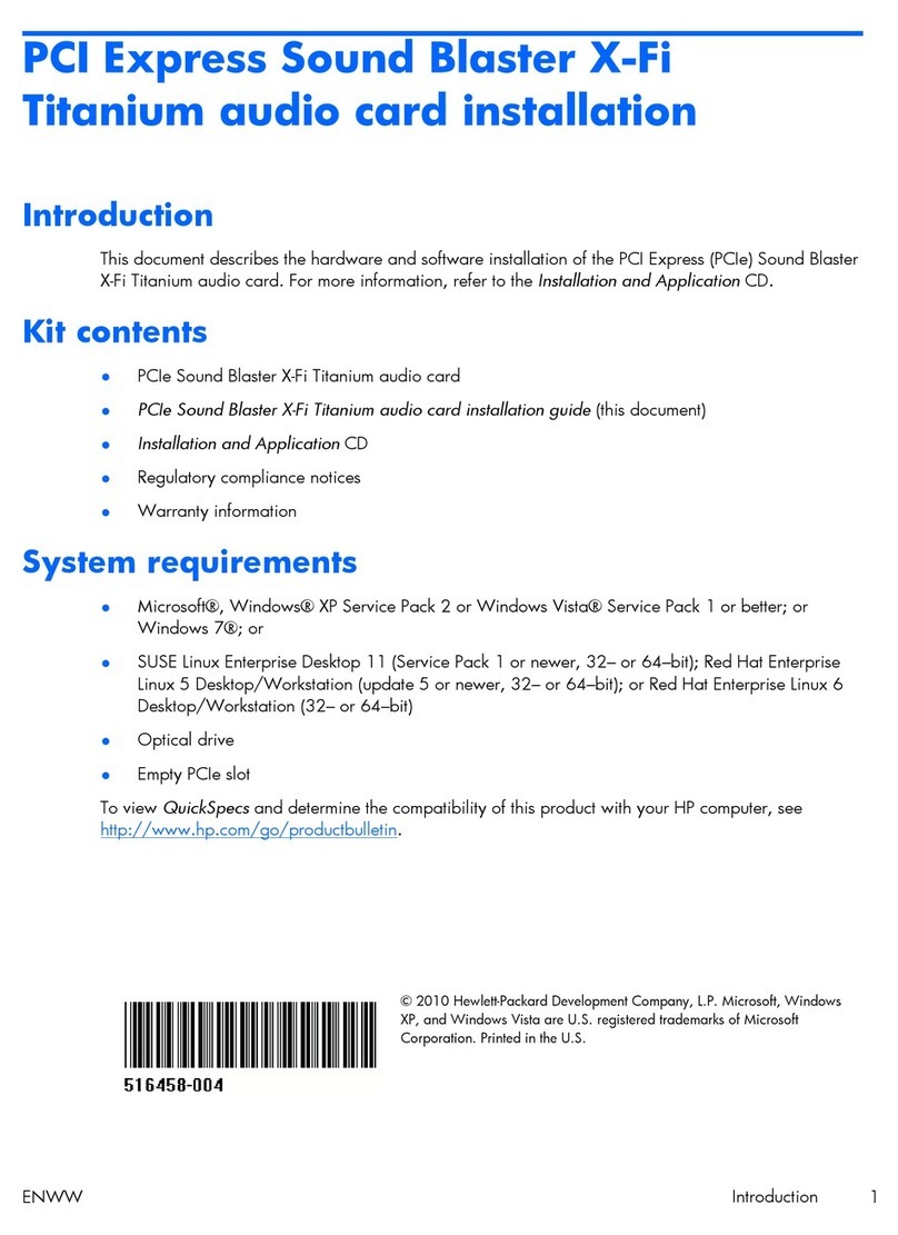 HP PCI Express (PCIe Installation