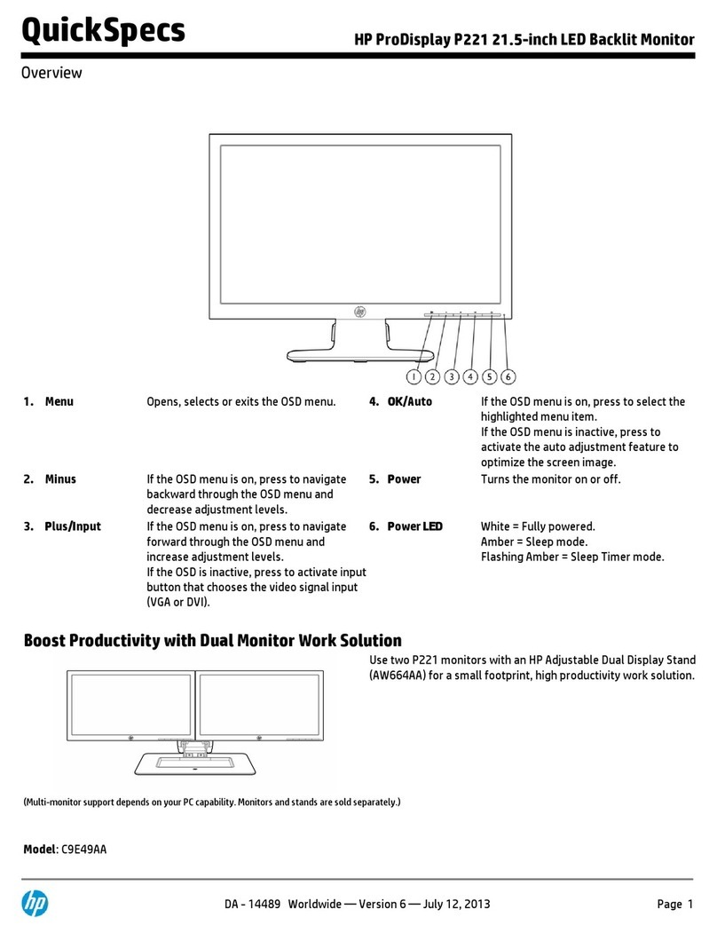 HP ProDisplay P221 User manual HP ProDisplay P221 User manual