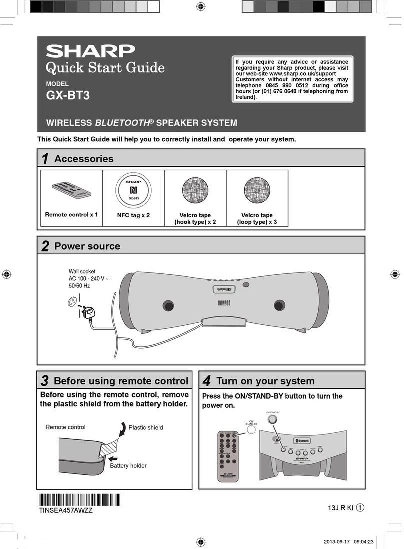 Sharp GX-BT3 quick start guide