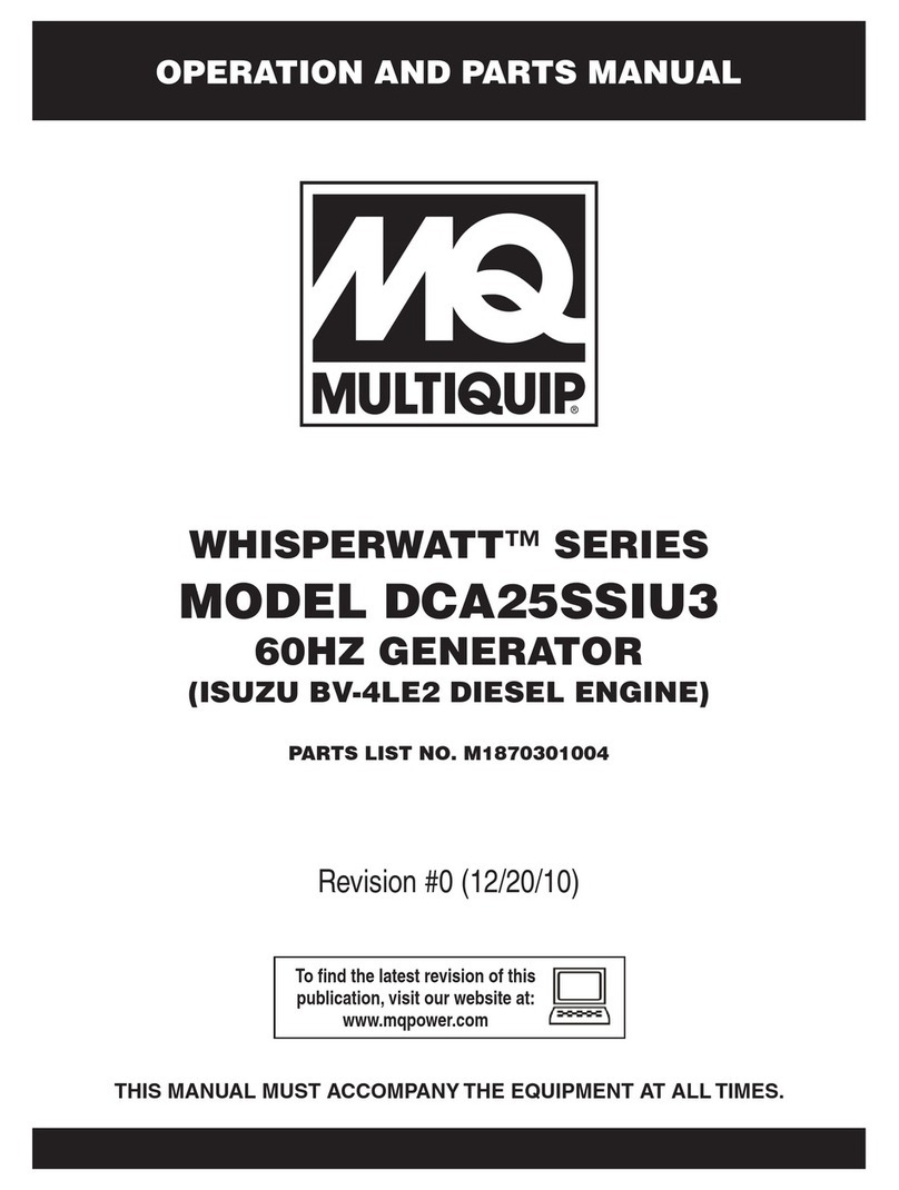 MULTIQUIP Whisperwatt DCA25SSIU3 Operation and parts manual