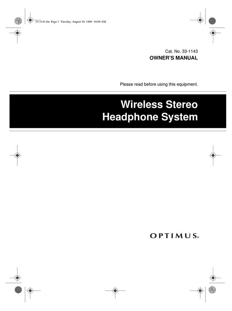Optimus Wireless Stereo Headphone System owner's manual