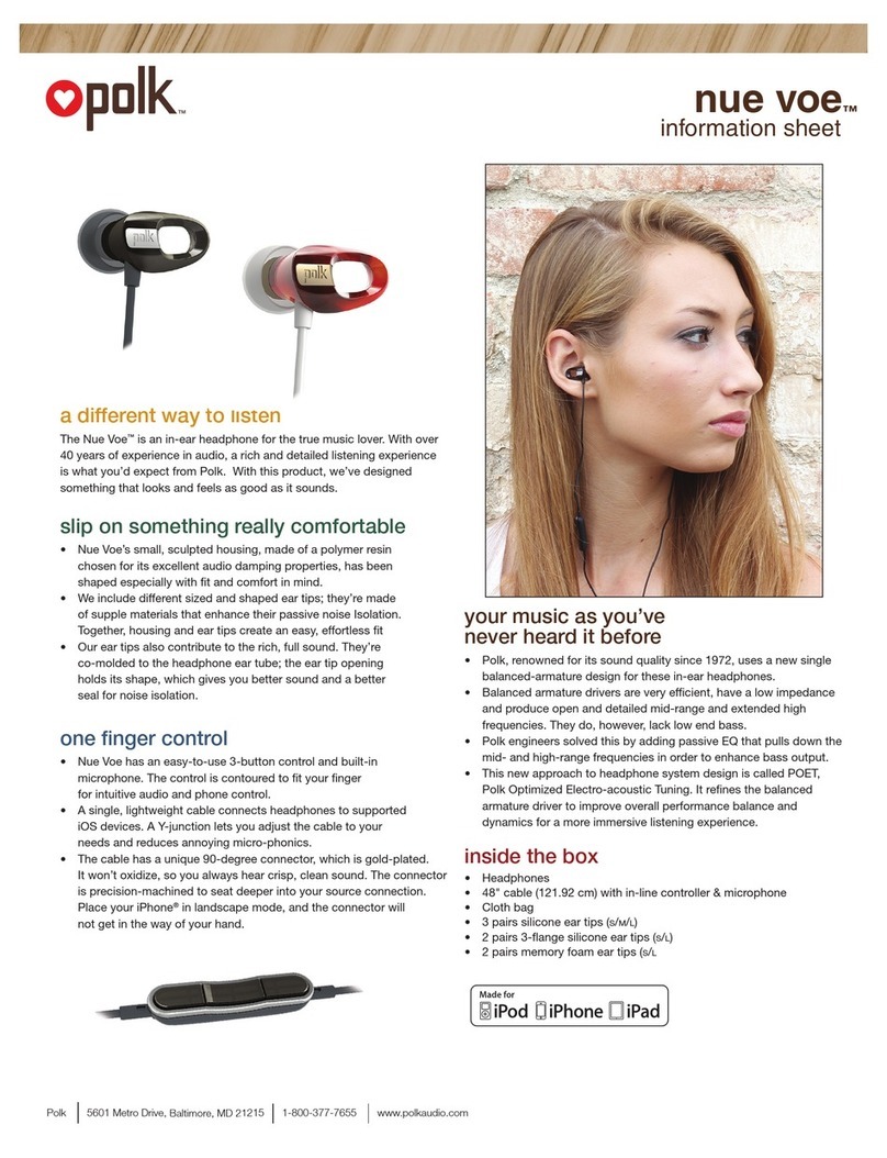Polk Audio Nue Voe Specifications