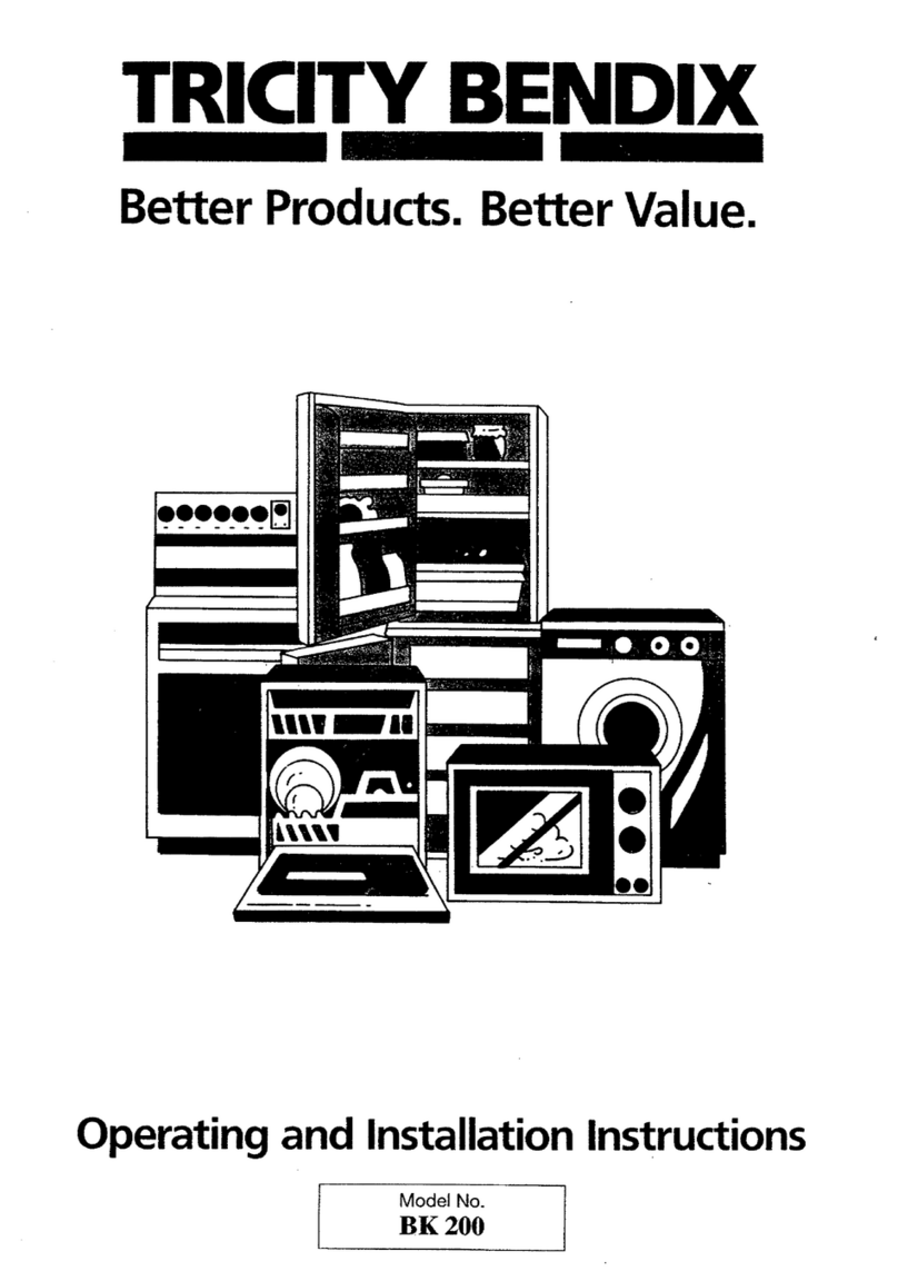 Tricity Bendix BK 200 OPERATING AND INSTALLATION Manual