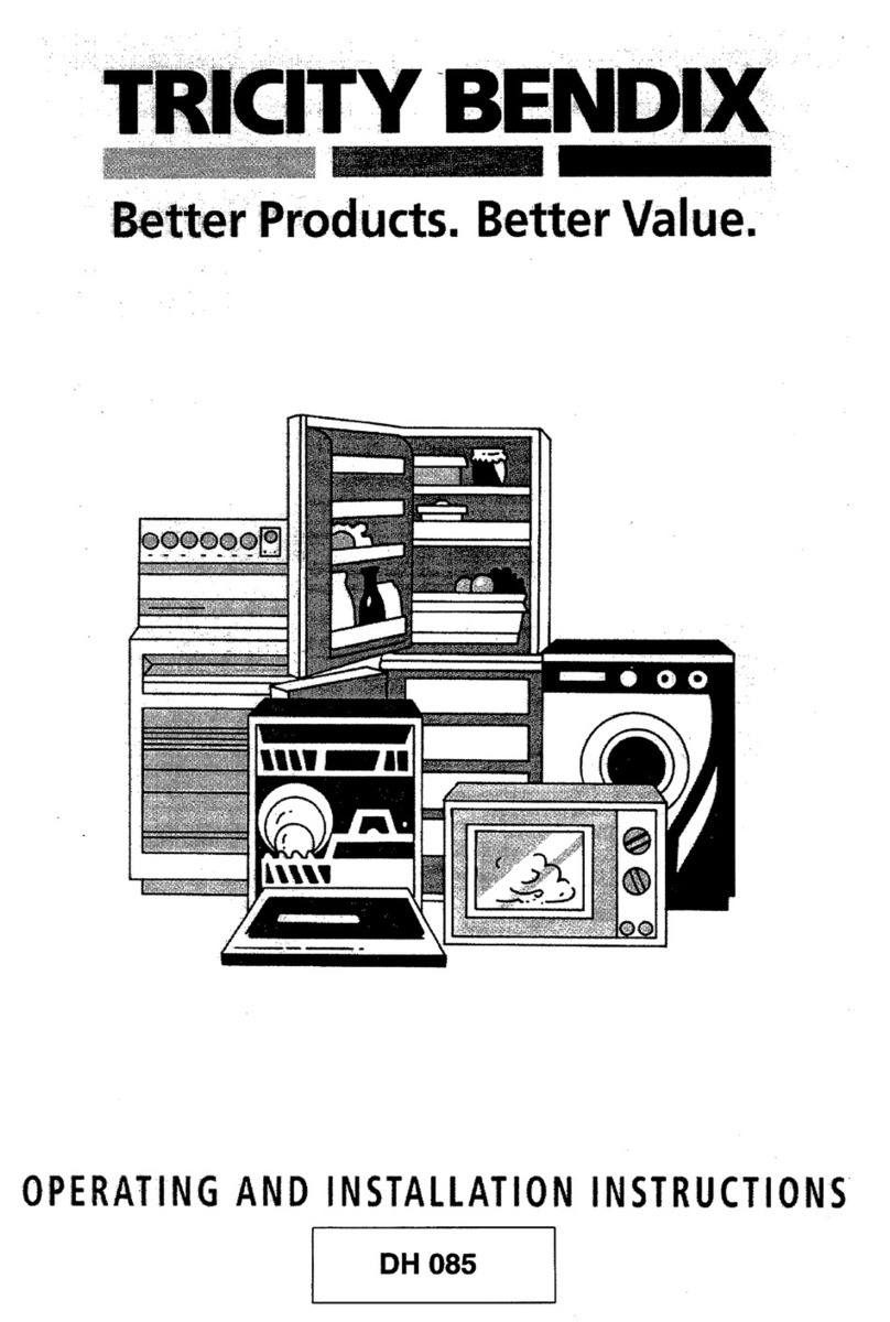 Tricity Bendix DH085 OPERATING AND INSTALLATION Manual