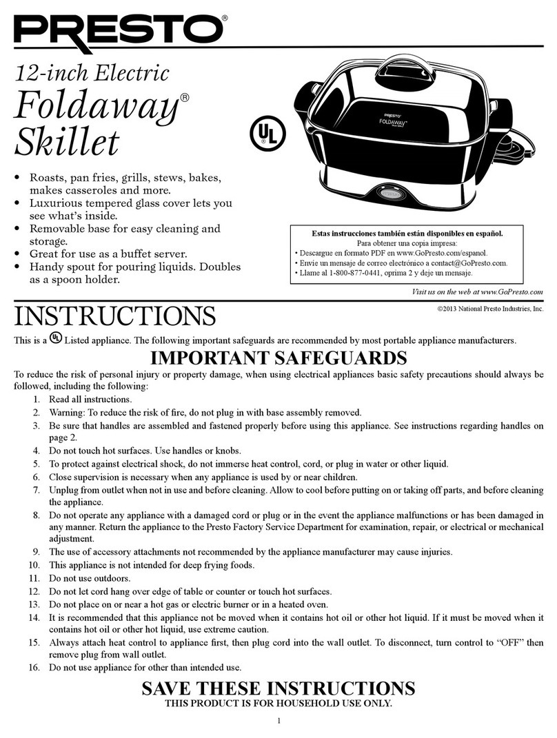 Presto Foldaway User manual