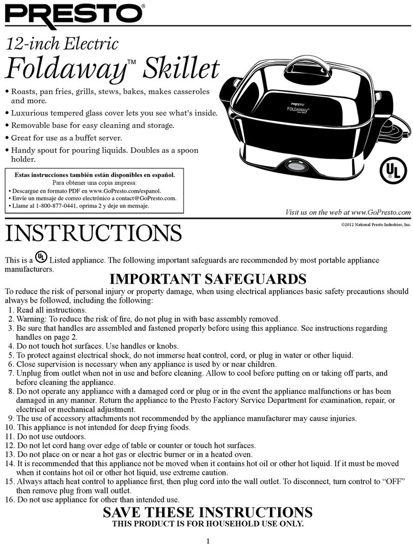 Presto Foldaway User manual