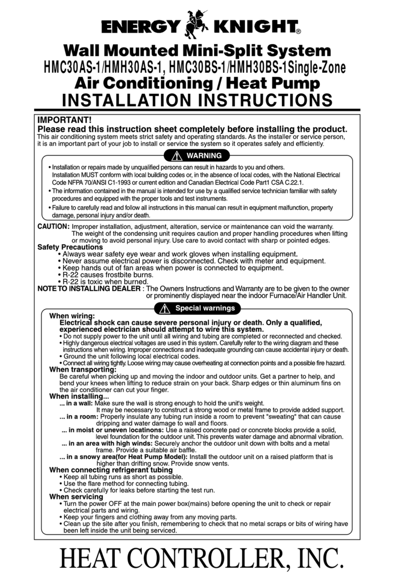 Heat Controller Energy Knight HMC30AS-1 installation instructions